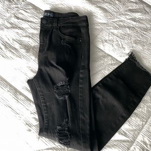 Aero Black Ripped Skinny Jeans